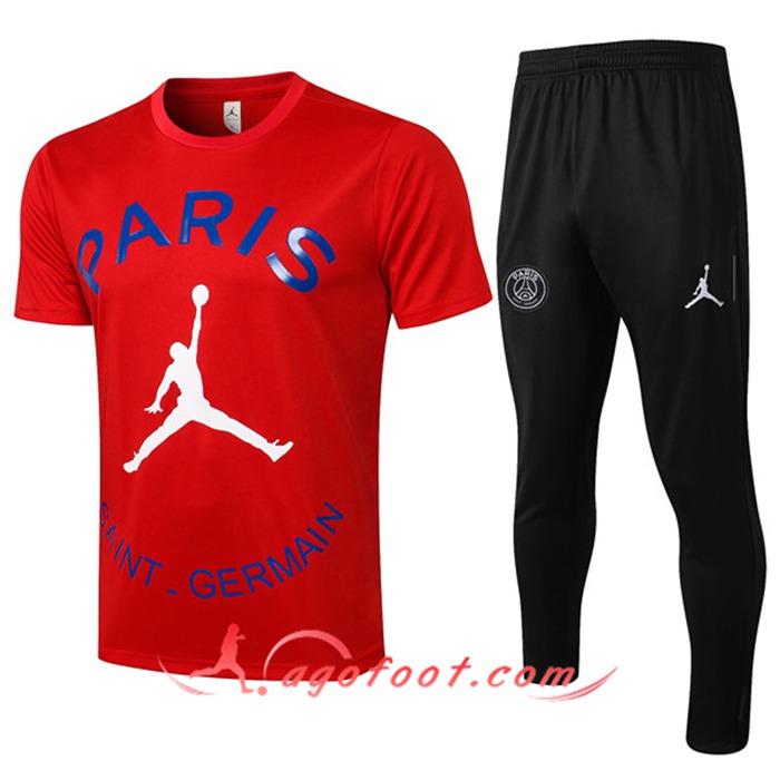 Ensemble Training T-Shirts PSG Jordan + Pantalon Rouge 2021/2022