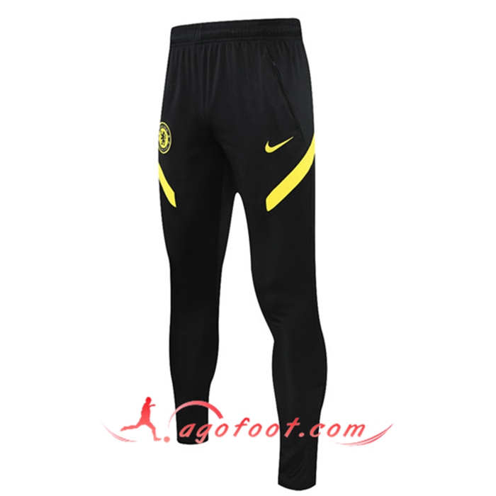 Training Pantalon Foot FC Chelsea Noir/Jaune 2021/2022