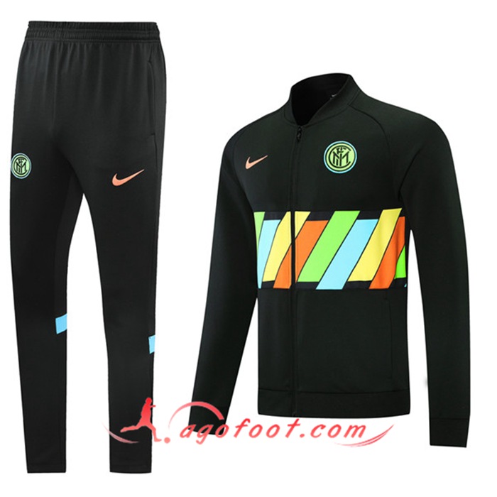 Ensemble Veste Survetement de Foot Inter Milan Noir 2021/2022