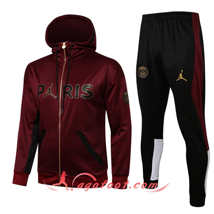 Ensemble Veste A Capuche Veste Survetement Jordan PSG Violet 2021/2022