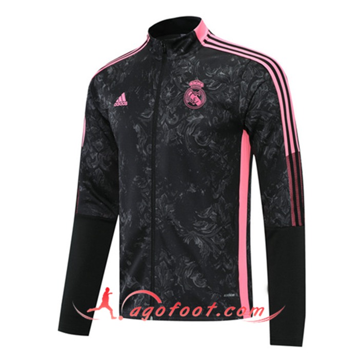 Nouveaux Veste Foot Real Madrid Noir/Rose 2021/2022
