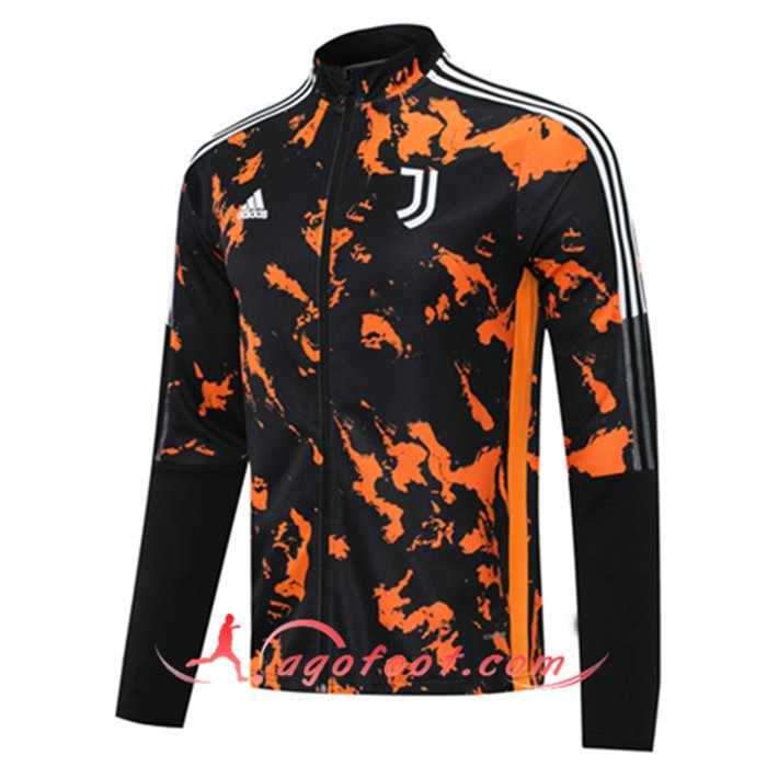 Nouveaux Veste Foot Juventus Noir/Orange 2021/2022
