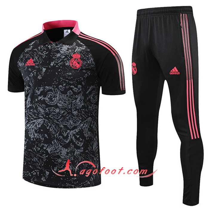 Ensemble Polo Real Madrid + Pantalon Rouge/Noir 2021/2022