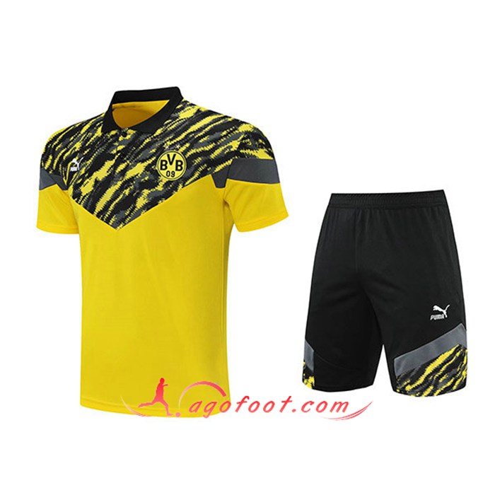 Ensemble Polo Dortmund BVB + Shorts Jaune/Noir 2021/2022