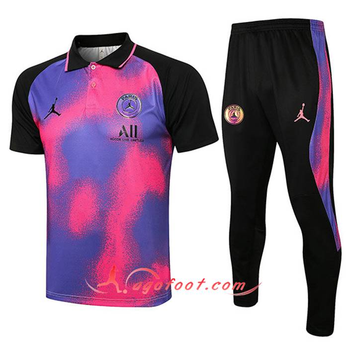 Ensemble Polo Jordan PSG + Pantalon Rouge/Noir/Pourpre 2021/2022