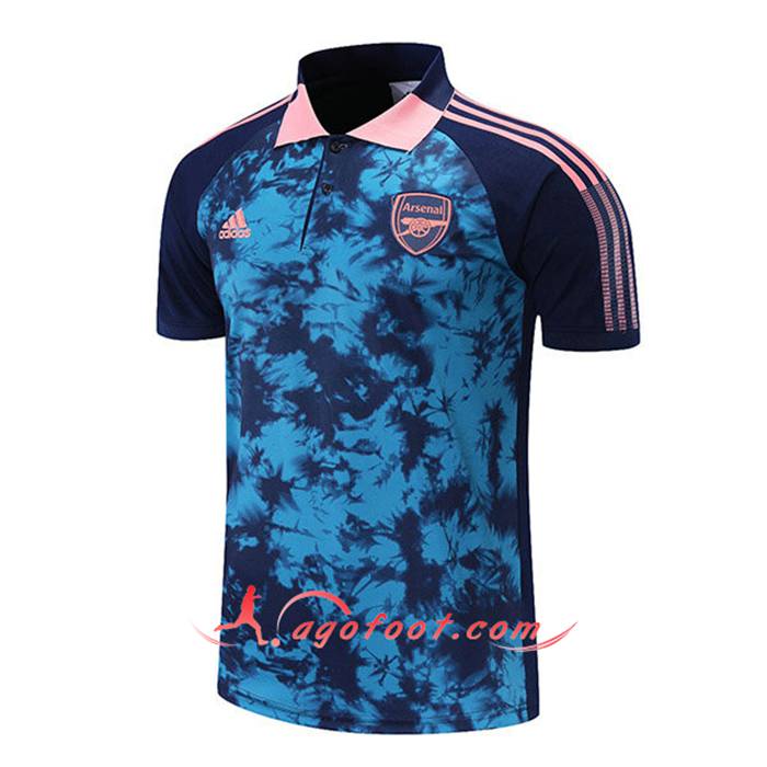 Polo Foot Arsenal Bleu/Noir 2021/2022