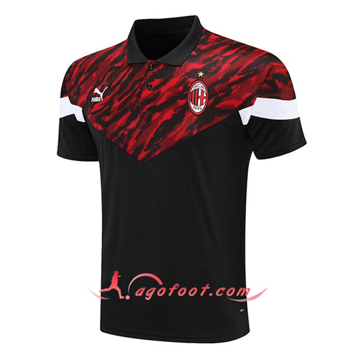 Polo Foot Milan AC Rouge/Noir 2021/2022