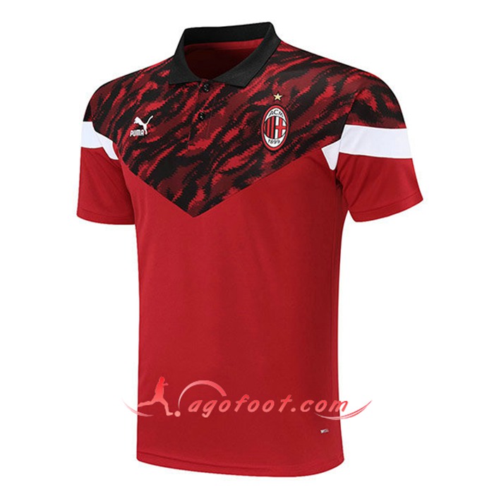Polo Foot Milan AC Rouge/Noir 2021/2022