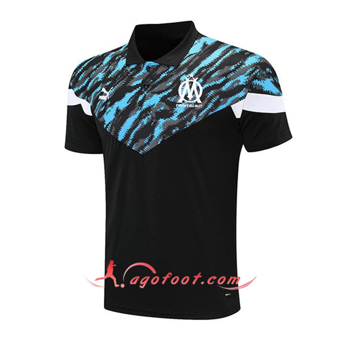 Polo Foot Marseille OM Noir/Bleu 2021/2022