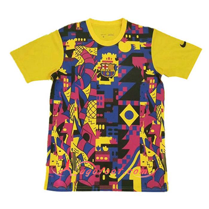 Training T-Shirts FC Barcelone Jaune/Rouge 2021/2022