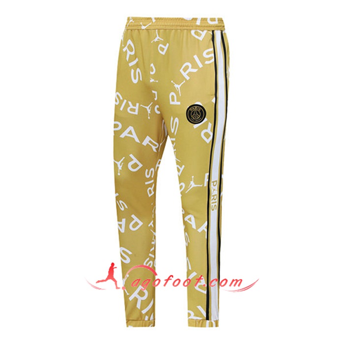 Training Pantalon Foot Jordan PSG Jaune 2021/2022