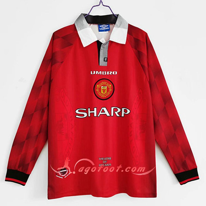 Maillot de Foot Manchester United Retro Domicile Manche Longue 1996/1997