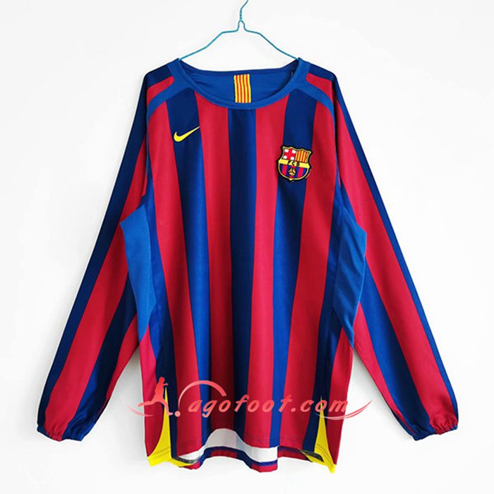 Maillot de Foot FC Barcelone Retro Domicile Manche Longue 2005/2006