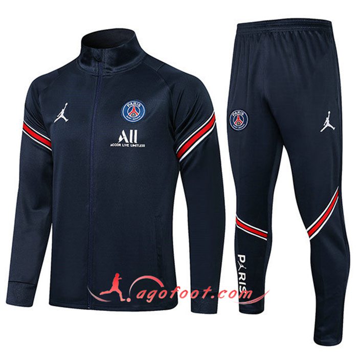 Ensemble Survetement de Foot Jordan PSG Bleu Marin 2021/2022