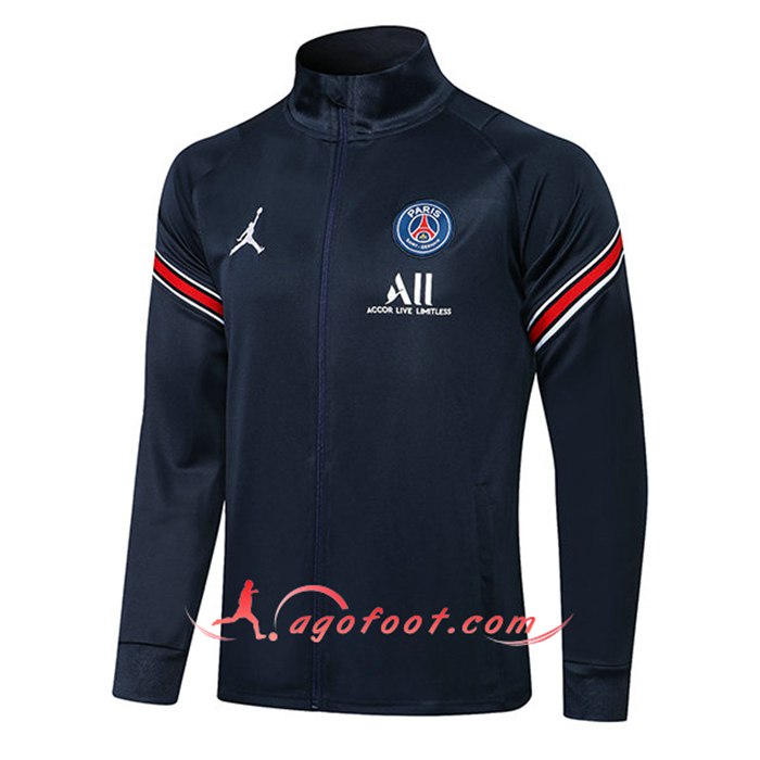 Nouveaux Veste Foot Jordan PSG Bleu Marin 2021/2022