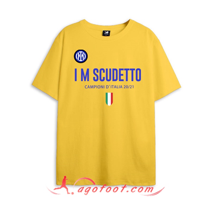 T-Shirts Inter Milan Scudetto Jaune 2021