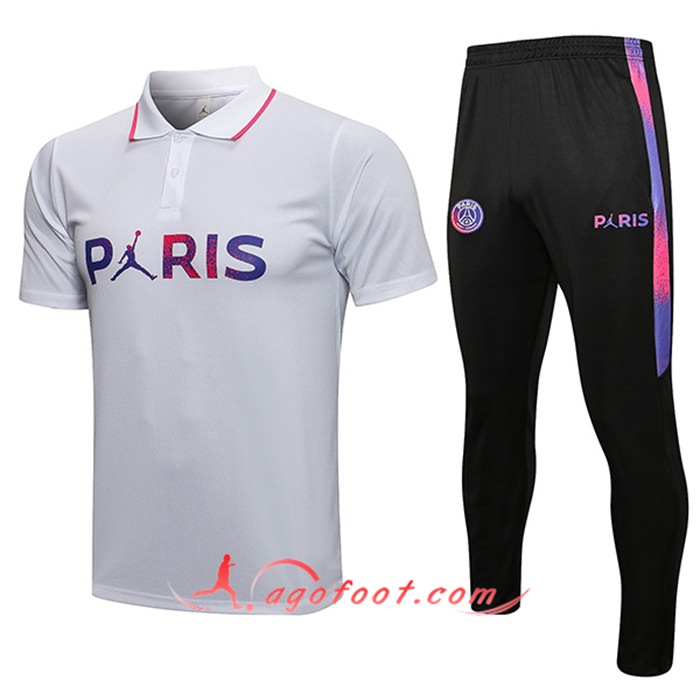 Ensemble Polo Jordan PSG + Pantalon Blanc Classic 2021/2022