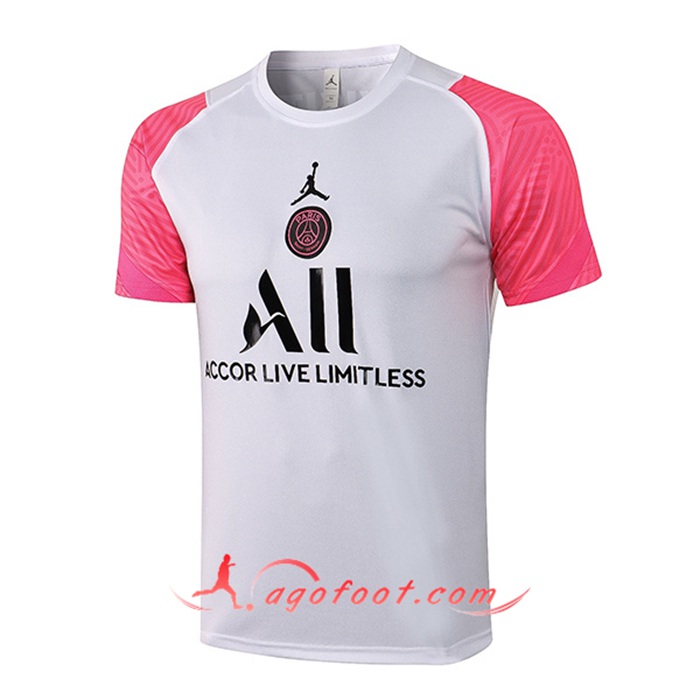 Training T-Shirts Jordan PSG Classic Blanc/Rose 2021/2022