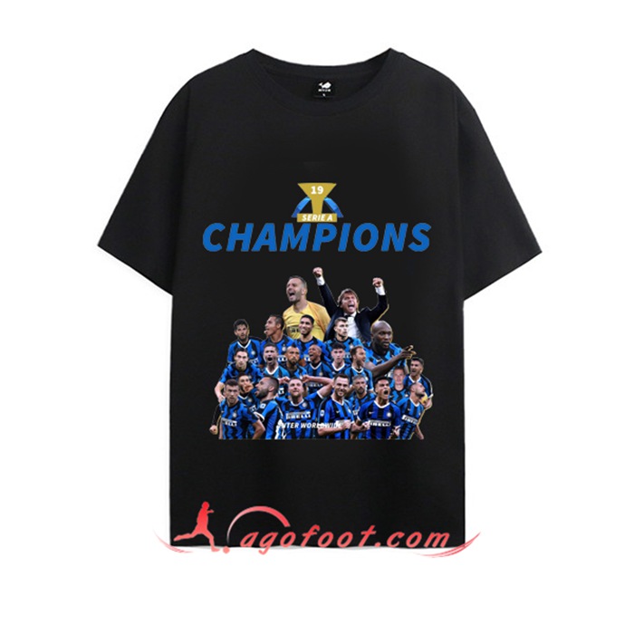 T-Shirts Inter Milan Serie A 19 Champions Noir 2021