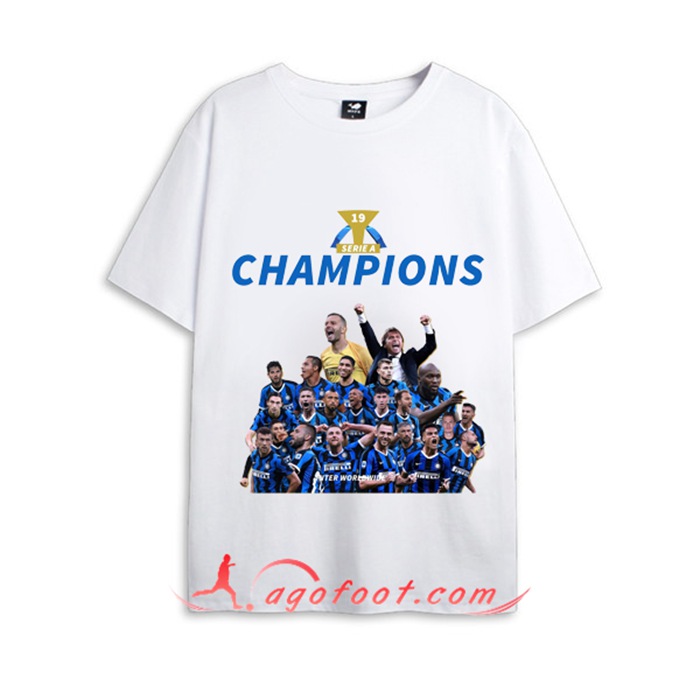 T-Shirts Inter Milan Serie A 19 Champions Blanc 2021