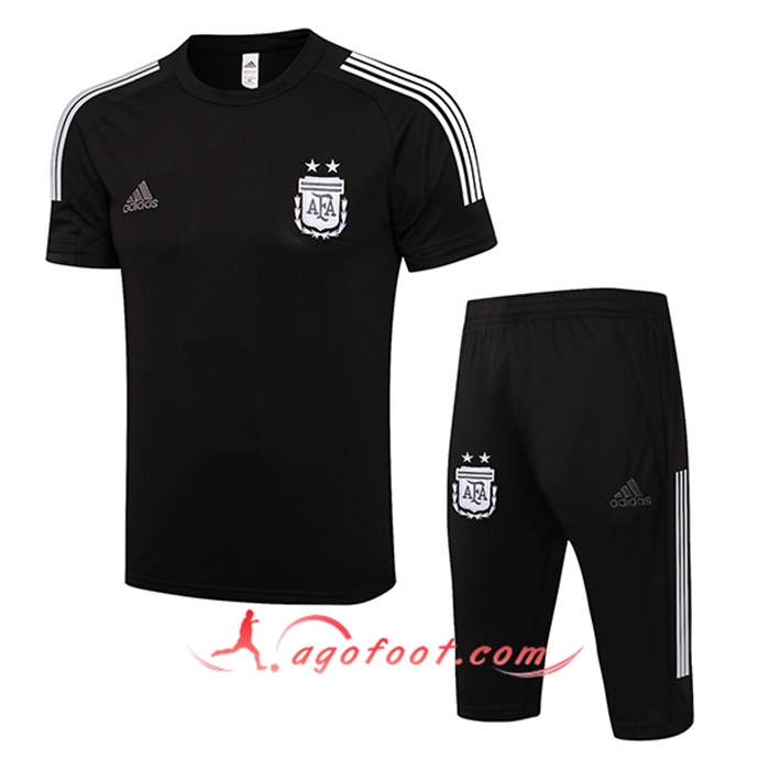Ensemble Training T-Shirts Argentine + Short Noir 2020/2021