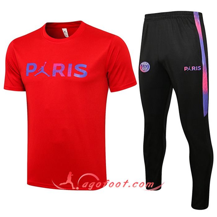 Ensemble Training T-Shirts Jordan PSG + Pantalon Rouge 2021/2022