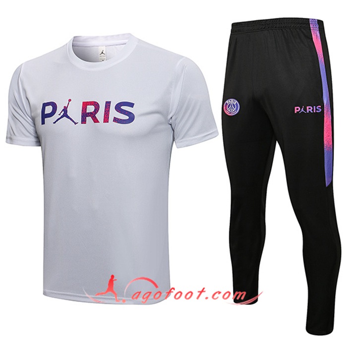 Ensemble Training T-Shirts Jordan PSG + Pantalon Blanc 2021/2022