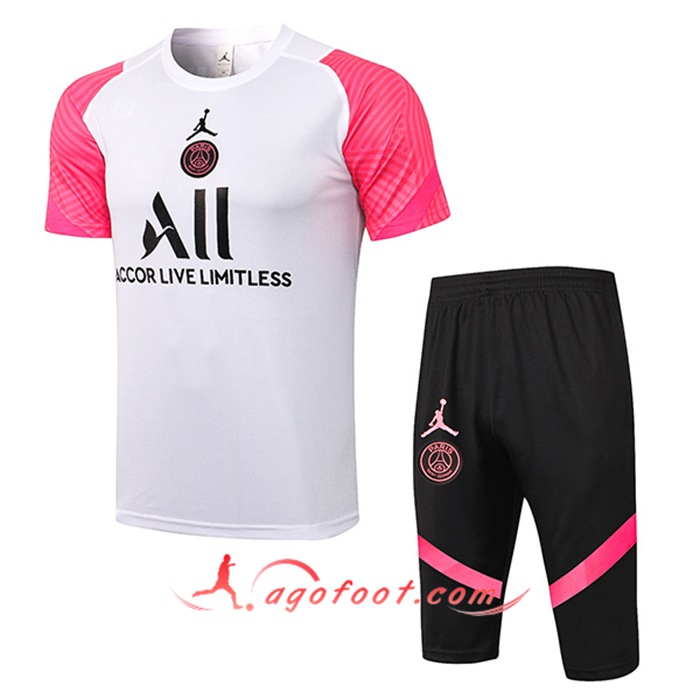 Ensemble Training T-Shirts Jordan PSG + Short Blanc 2021/2022
