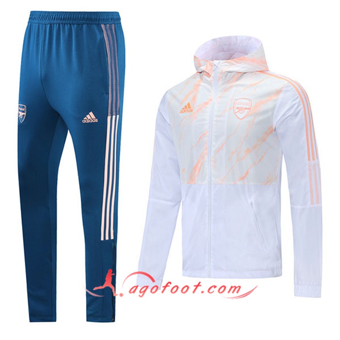 Ensemble Veste A Capuche Survetement Arsenal Blanc 2021/2022