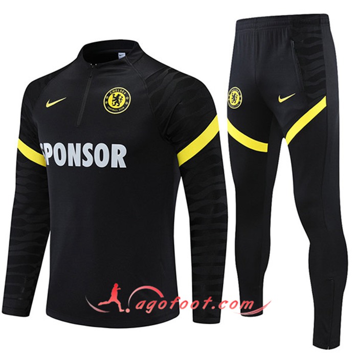 Ensemble Survetement de Foot FC Chelsea Noir 2021/2022