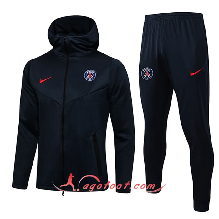Ensemble Veste A Capuche Survetement Jordan PSG Bleu 2021/2022