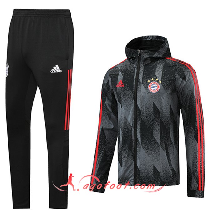 Ensemble Veste A Capuche Survetement Bayern Munich Noir 2021/2022