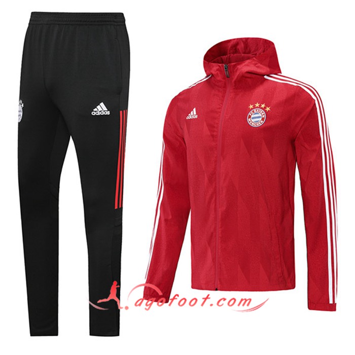 Ensemble Veste A Capuche Survetement Bayern Munich Rouge 2021/2022