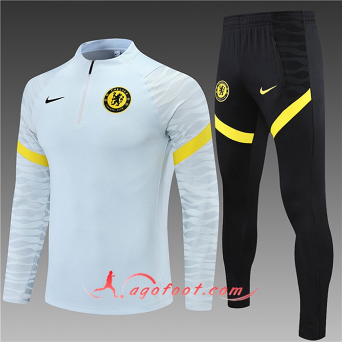 Ensemble Survetement de Foot FC Chelsea Enfant Gris Chair 2021/2023