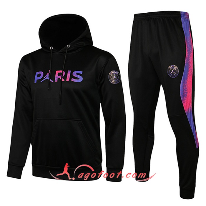 Ensemble Veste A Capuche Survetement Jordan PSG Enfant Noir 2021/2022