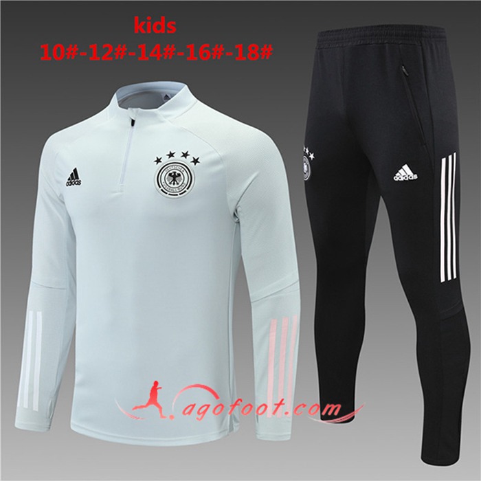 Ensemble Survetement de Foot Allemagne Enfant Gris Clair 2021/2022