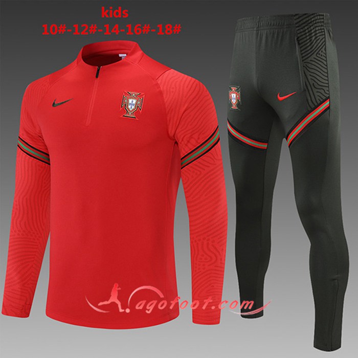 Ensemble Survetement de Foot Portugal Enfant Rouge 2021/2022