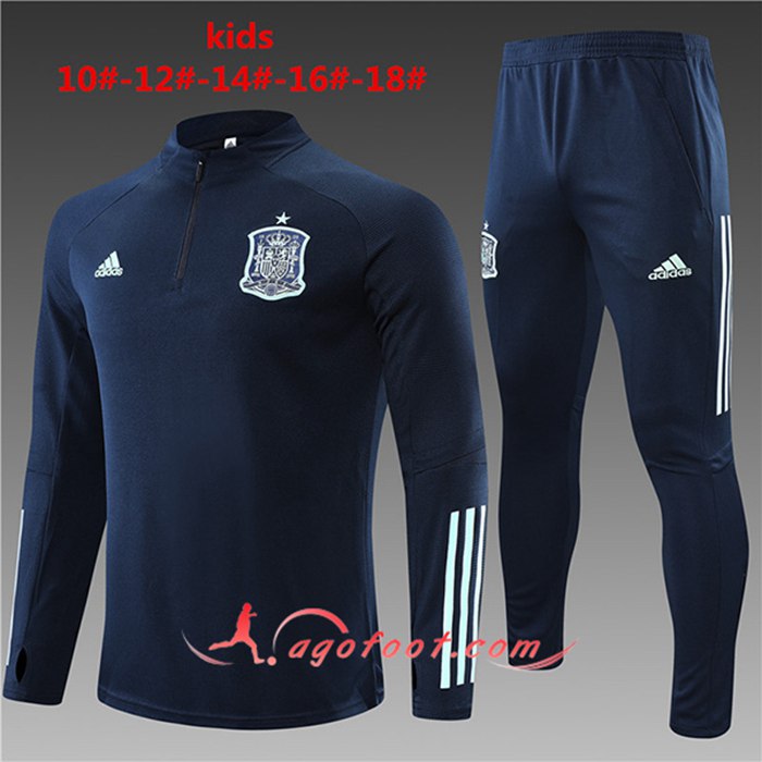 Ensemble Survetement de Foot Espagne Enfant Bleu Marin 2021/2022