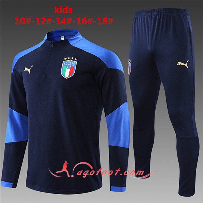 Ensemble Survetement de Foot Italie Enfant Bleu Marin 2021/2022