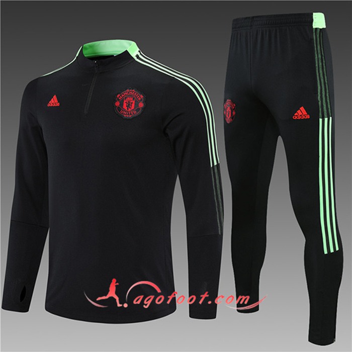Ensemble Survetement de Foot Manchester United Enfant Noir 2021/2022