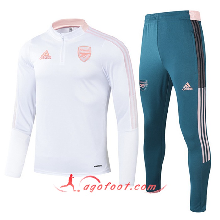 Ensemble Survetement de Foot Arsenal Enfant Blanc 2021/2022