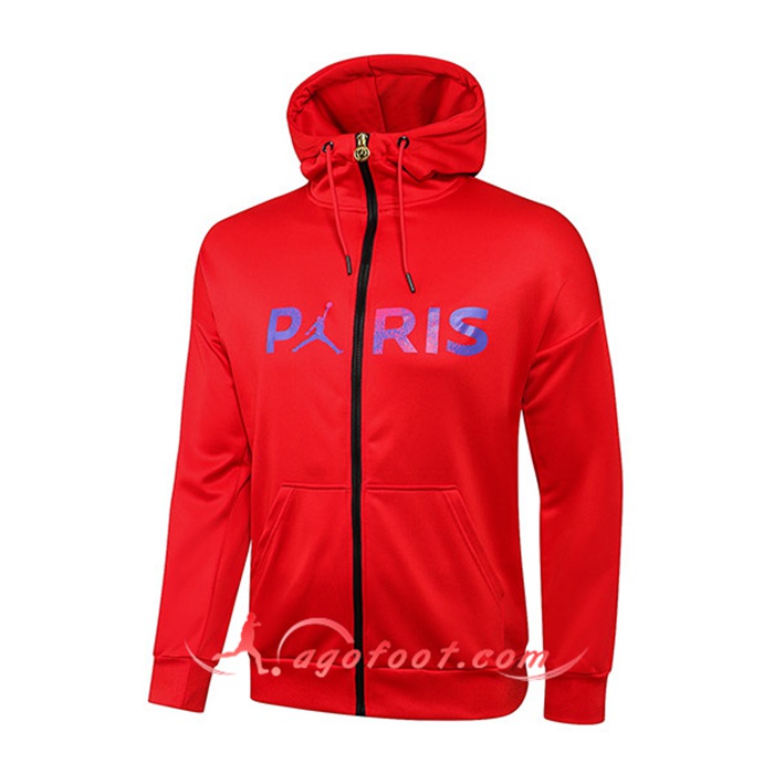 Nouveaux Veste A Capuche Jordan PSG Rouge 2021/2022