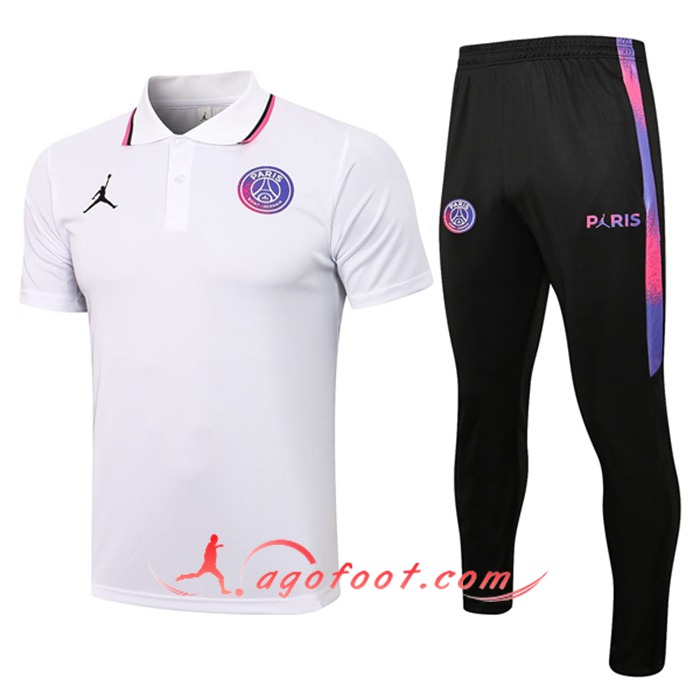 Ensemble Polo Jordan PSG + Pantalon Blanc 2021/2022