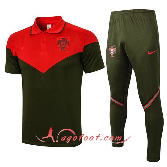 Ensemble Polo Portugal + Pantalon Noir/Rouge 2021/2022
