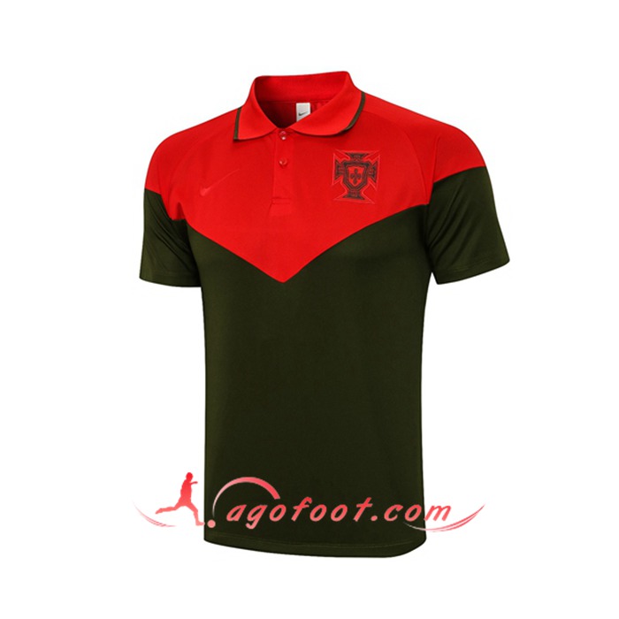 Polo Foot Portugal Noir/Rouge 2021/2022