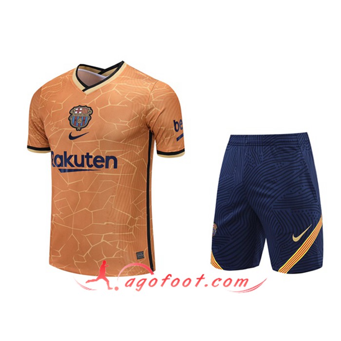 Ensemble Training T-Shirts FC Barcelone + Short Orange 2021/2022