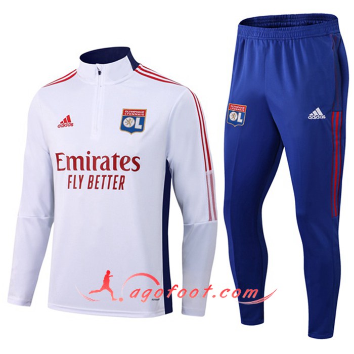 Ensemble Survetement de Foot Loyn OL Blanc 2021/2022