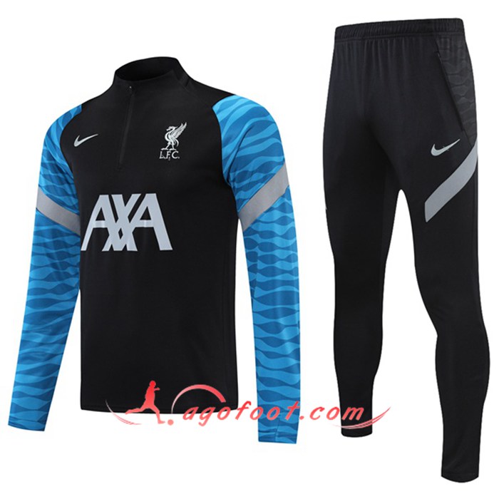 Ensemble Survetement de Foot FC Liverpool Bleu/Noir 2021/2022