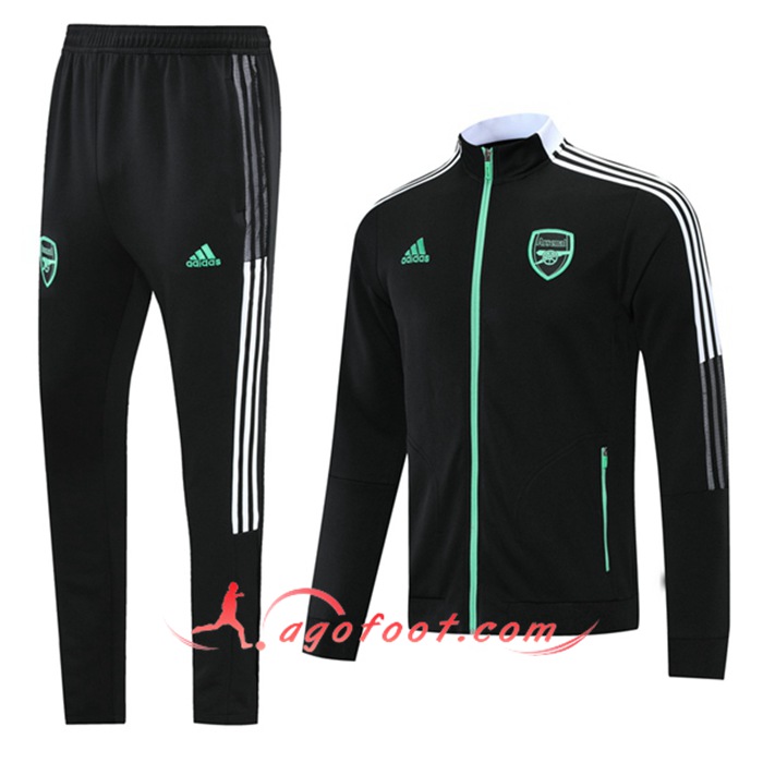 Ensemble Veste Survetement de Foot Arsenal Noir 2021/2022