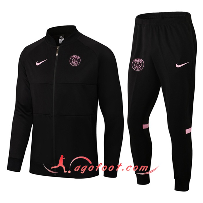 Ensemble Veste Survetement de Foot PSG Noir 2021/2022